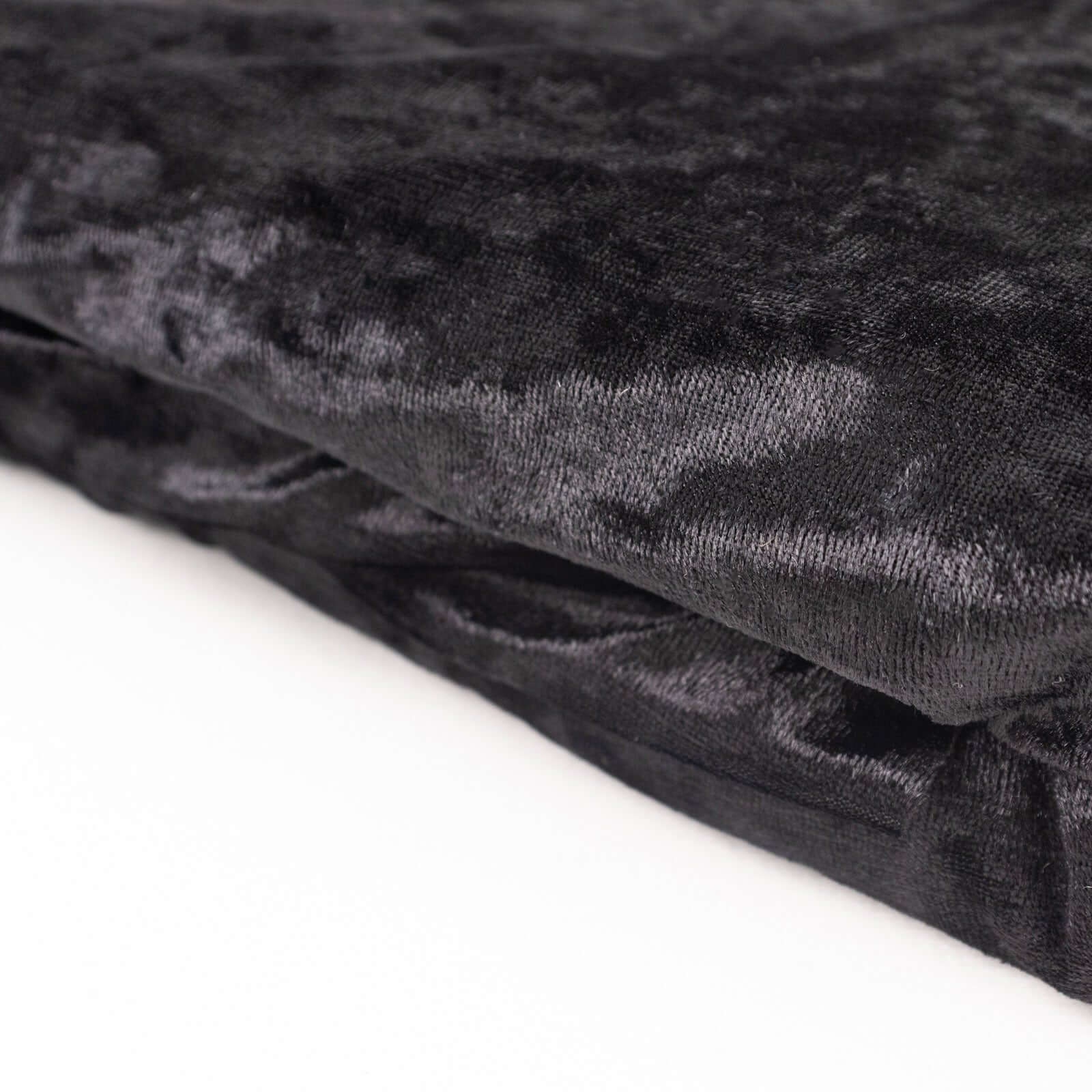65"x5 Yards Black Crushed Velvet Fabric Bolt, DIY Craft Fabric Roll