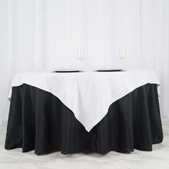 Polyester 70"x70" Table Overlay Square Tablecloth White - Wrinkle-Resistant & Durable Table Cover for Events