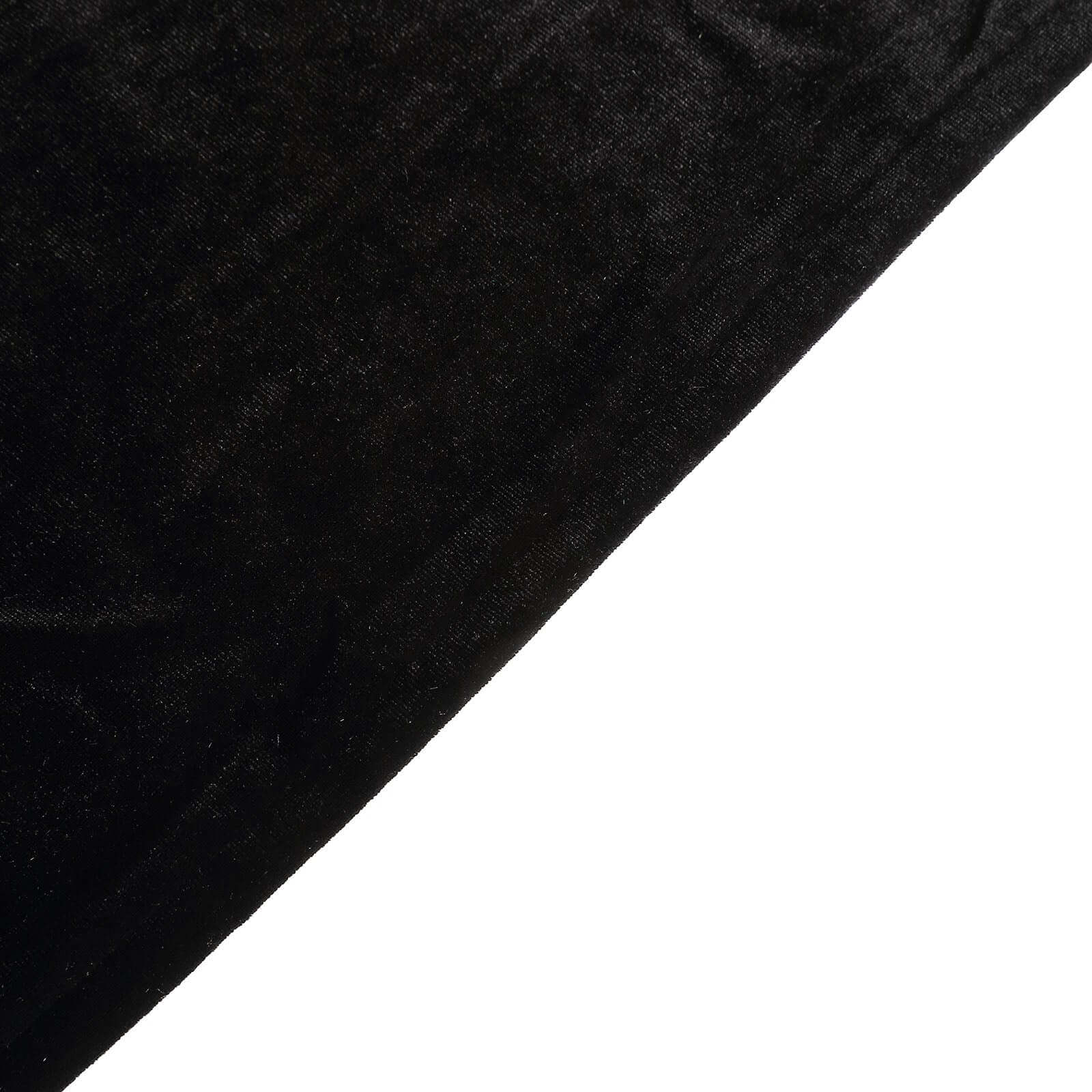 Velvet Spandex 6ft Rectangle Tablecloth Black - Fitted Wrinkle-Free Design for 72"x30" Tables