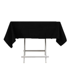 Cotton Blend 54"x54" Square Tablecloth Black - Wrinkle-Resistant Finish for Modern Table Settings