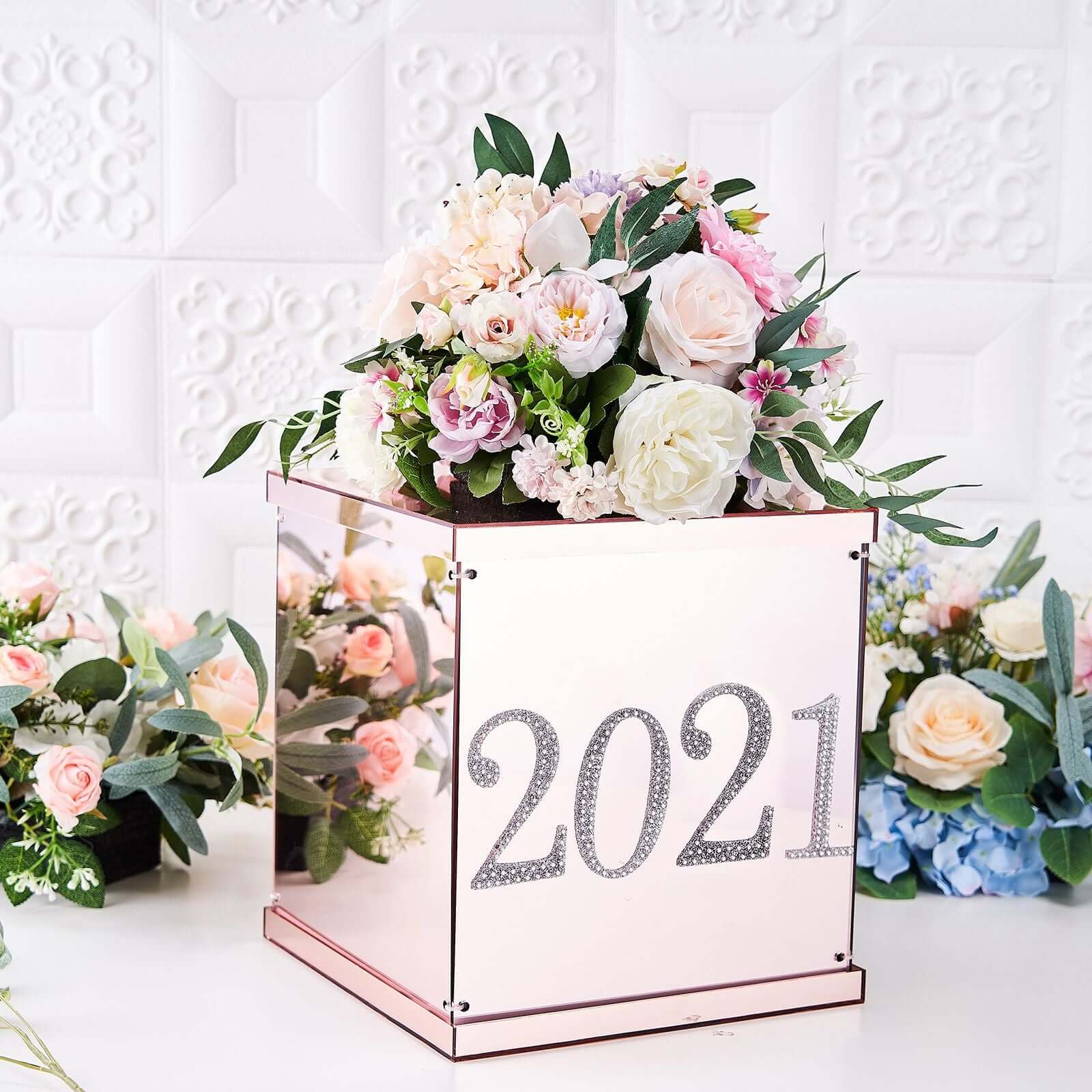 Decorative Rhinestone Number "7" Stickers, Glitter Adhesive Craft Numbers Silver DIY Sparkle Embellishments 4"