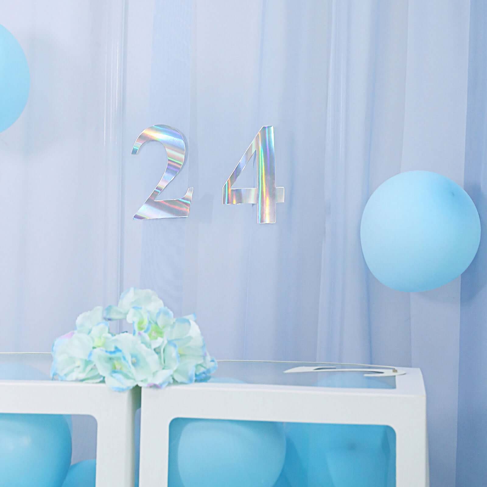 4-Pack Stickers Banner Custom 0-9 Number "7" Design Iridescent - Milestone Age and Date Stick-On Numbers 5"