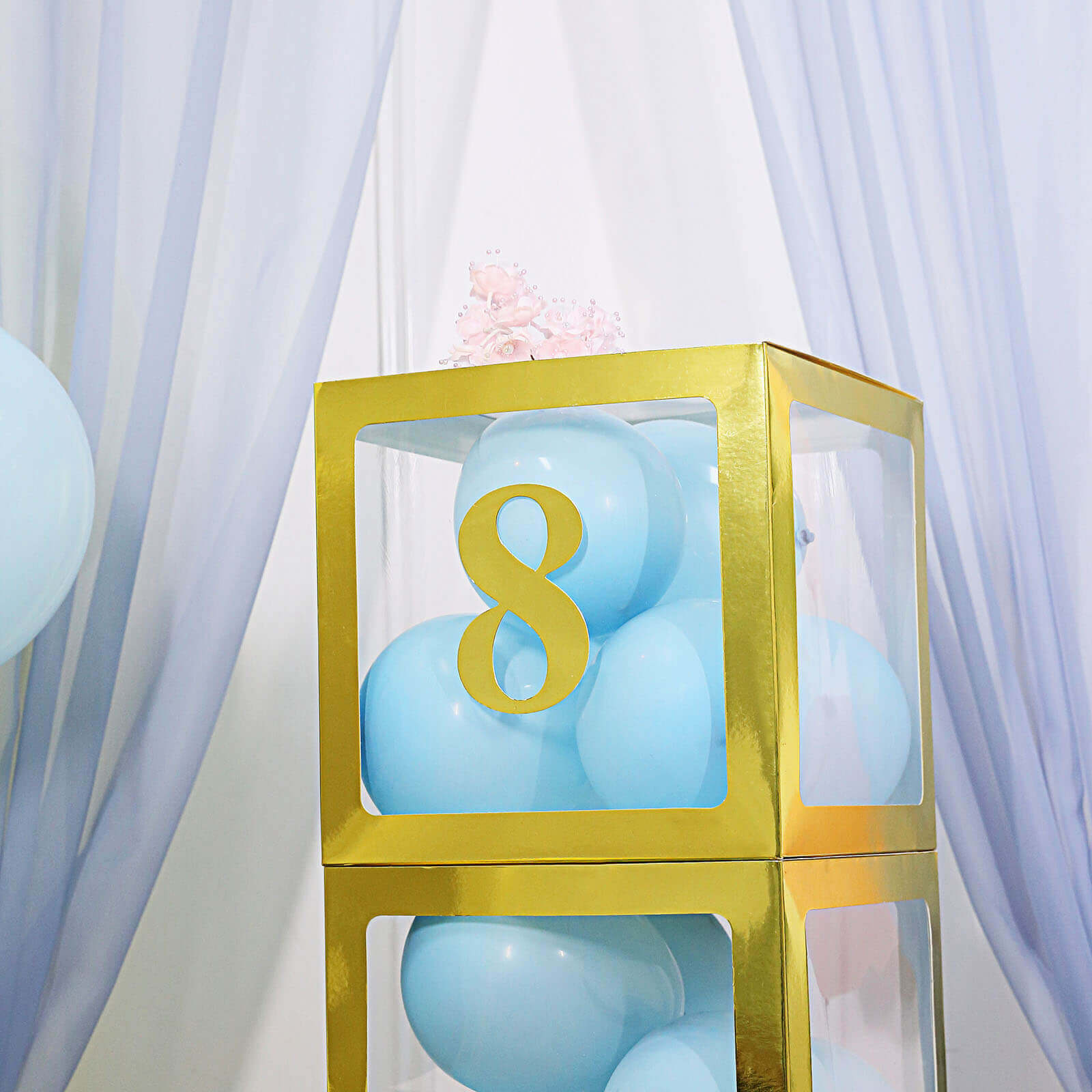4-Pack Stickers Banner Custom 0-9 Number "8" Design Gold - Milestone Age and Date Stick-On Numbers 5"