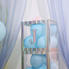 4 Pack 5" Iridescent Alphabet Stickers Banner, Customizable Stick on Letters - J