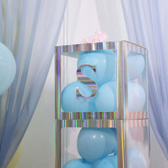 4 Pack 5" Iridescent Alphabet Stickers Banner, Customizable Stick on Letters - S