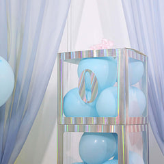 4 Pack 5" Iridescent 0-9 Number Stickers Banner, Customizable Stick on Numbers - 0