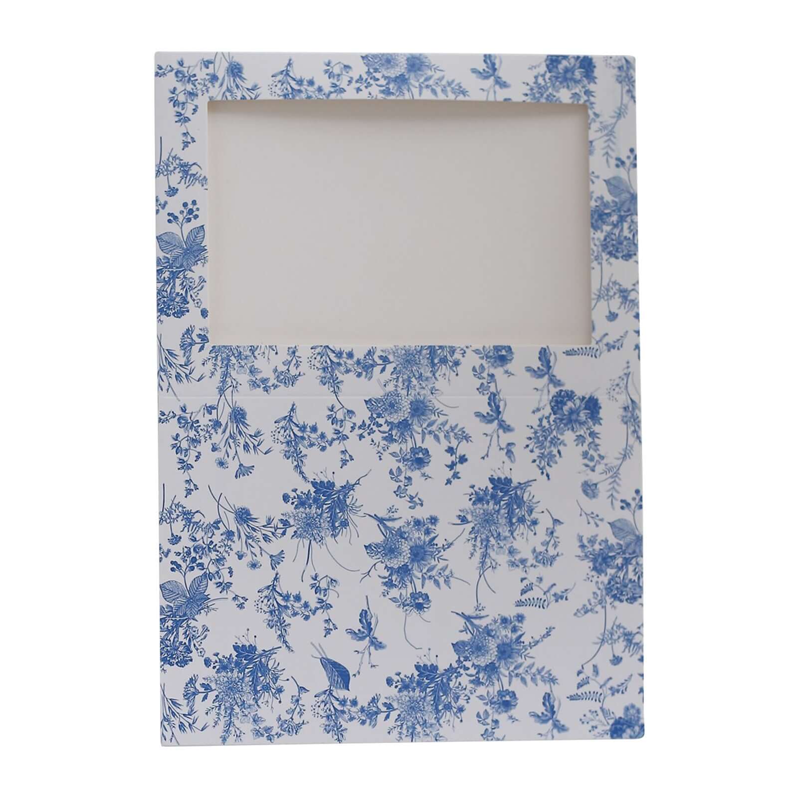 25-Pack Thank You Cards White Blue French Toile Design with Envelopes - Picture Insert Invitation Cards for Parties & Milestones 3.5"x5.5"
