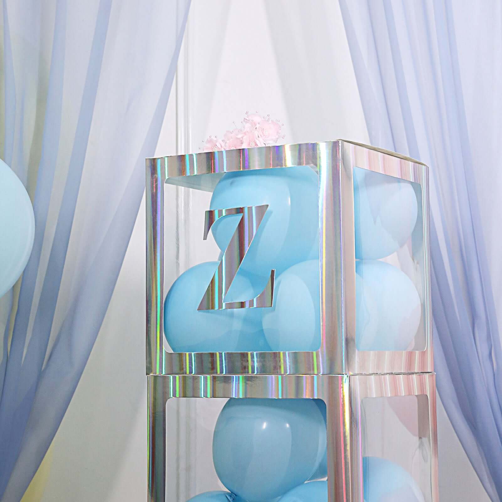 4 Pack 5" Iridescent Alphabet Stickers Banner, Customizable Stick on Letters - Z