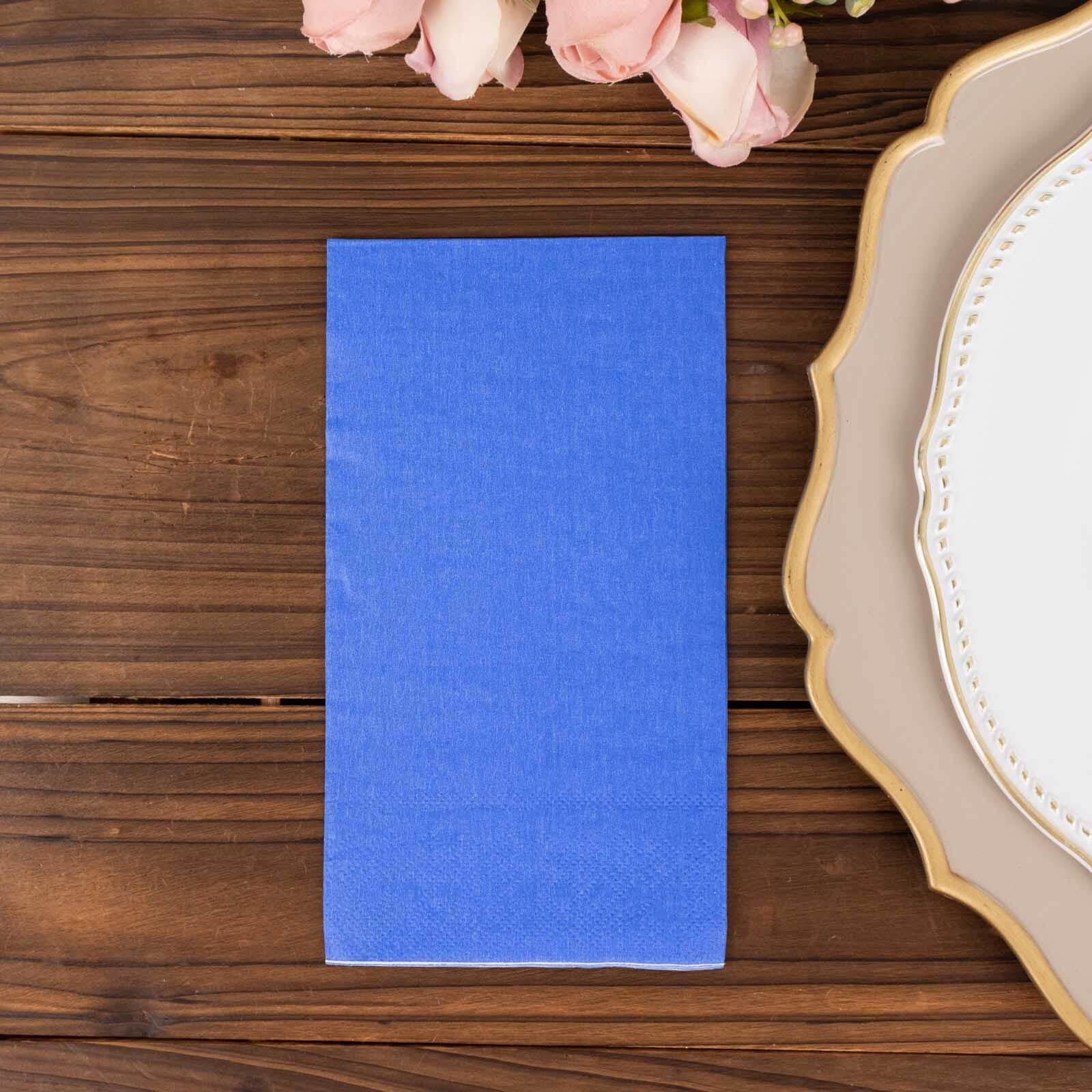 50-Pack Paper Napkins Royal Blue - Soft Disposable 2-Ply Dinner Napkins for Weddings