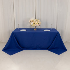 Cotton Blend 90"x132" Rectangle Tablecloth Royal Blue - Seamless Wrinkle-Resistant Table Cover