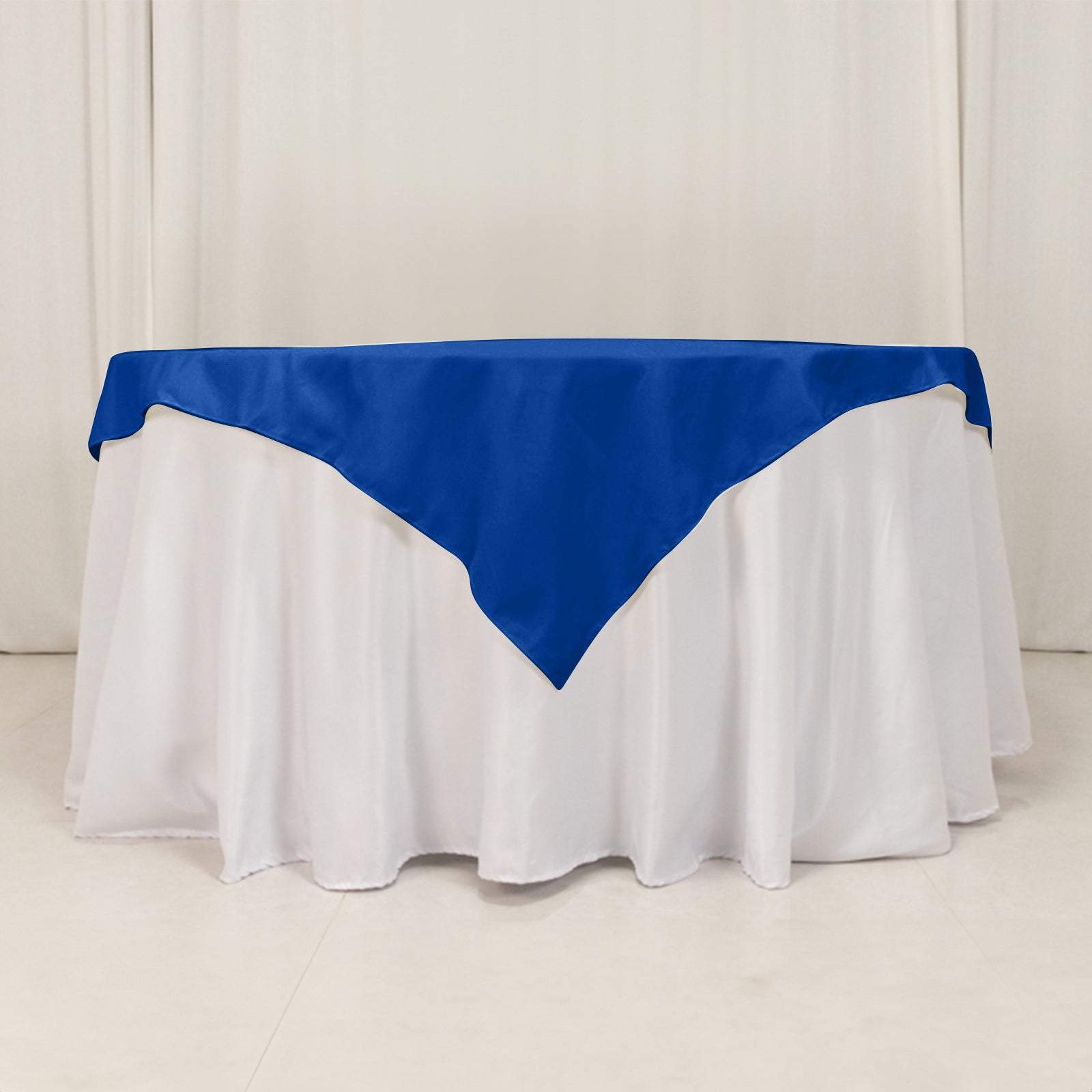 Cotton Blend 54"x54" Table Overlay Square Tablecloth Royal Blue - Wrinkle-Resistant Table Topper