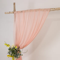 Blush Sheer Backdrop Drape – 5ft x 14ft Wedding Arch & Ceiling Decor Panel, Wrinkle Free with Soft Shimmer