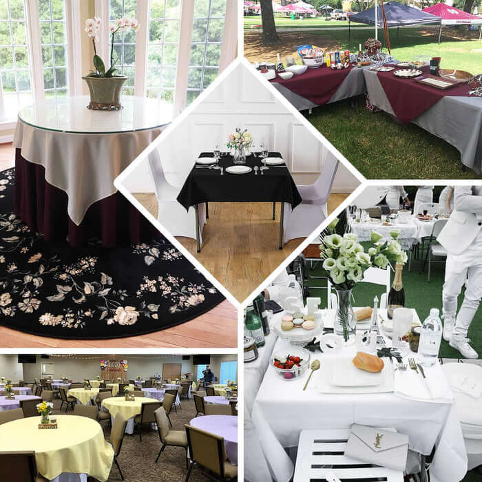 Premium Polyester Square Tablecloth 70"x70" Blush 220GSM Wrinkle-Resistant Table Cover