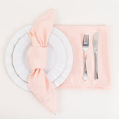 5 Pack Lamour Satin 20"x20" Napkins Blush - Soft Matte Finish Dinner Napkins