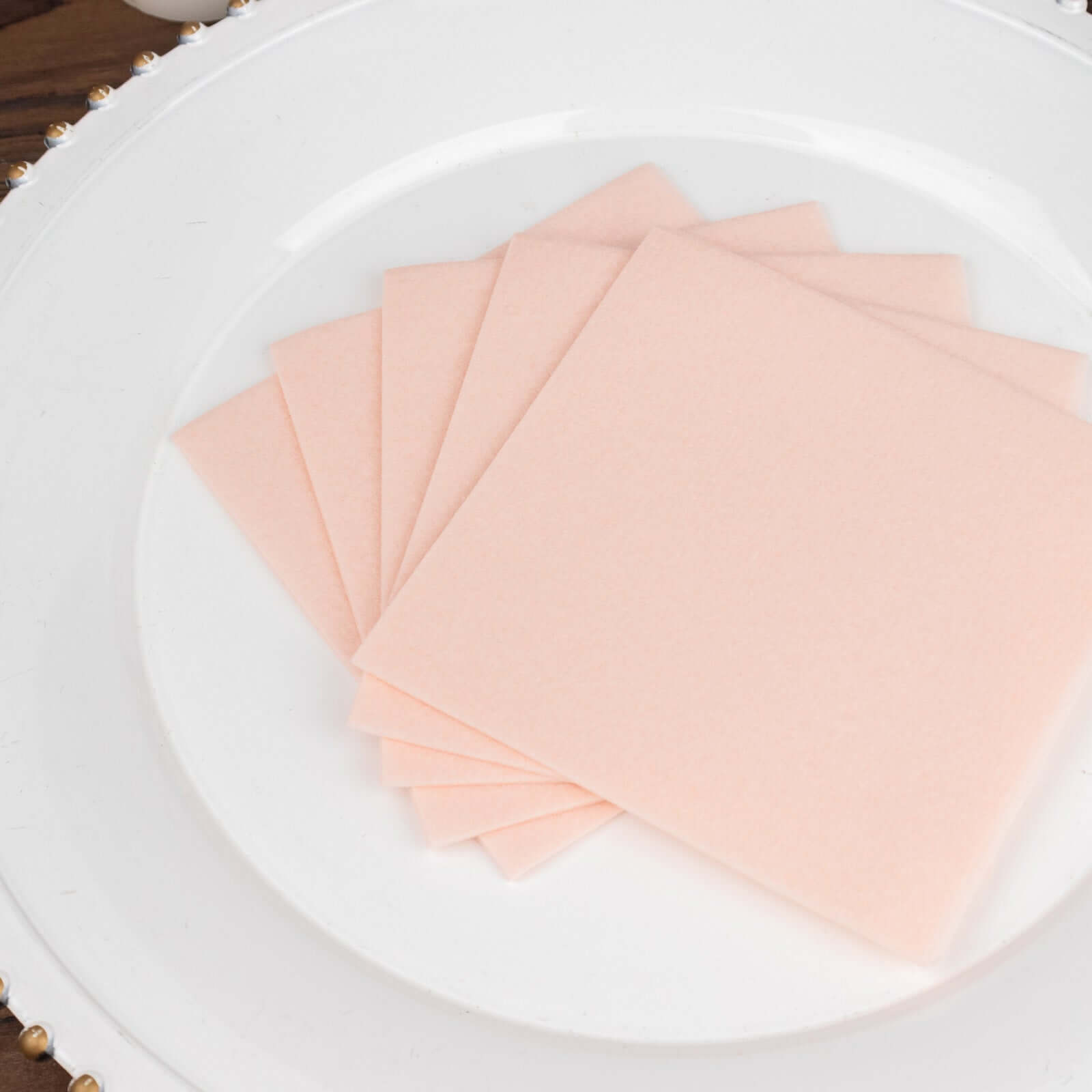 20 Pack Linen-Like Paper 5"x5" Napkins Blush - Highly Absorbent Airlaid Napkins