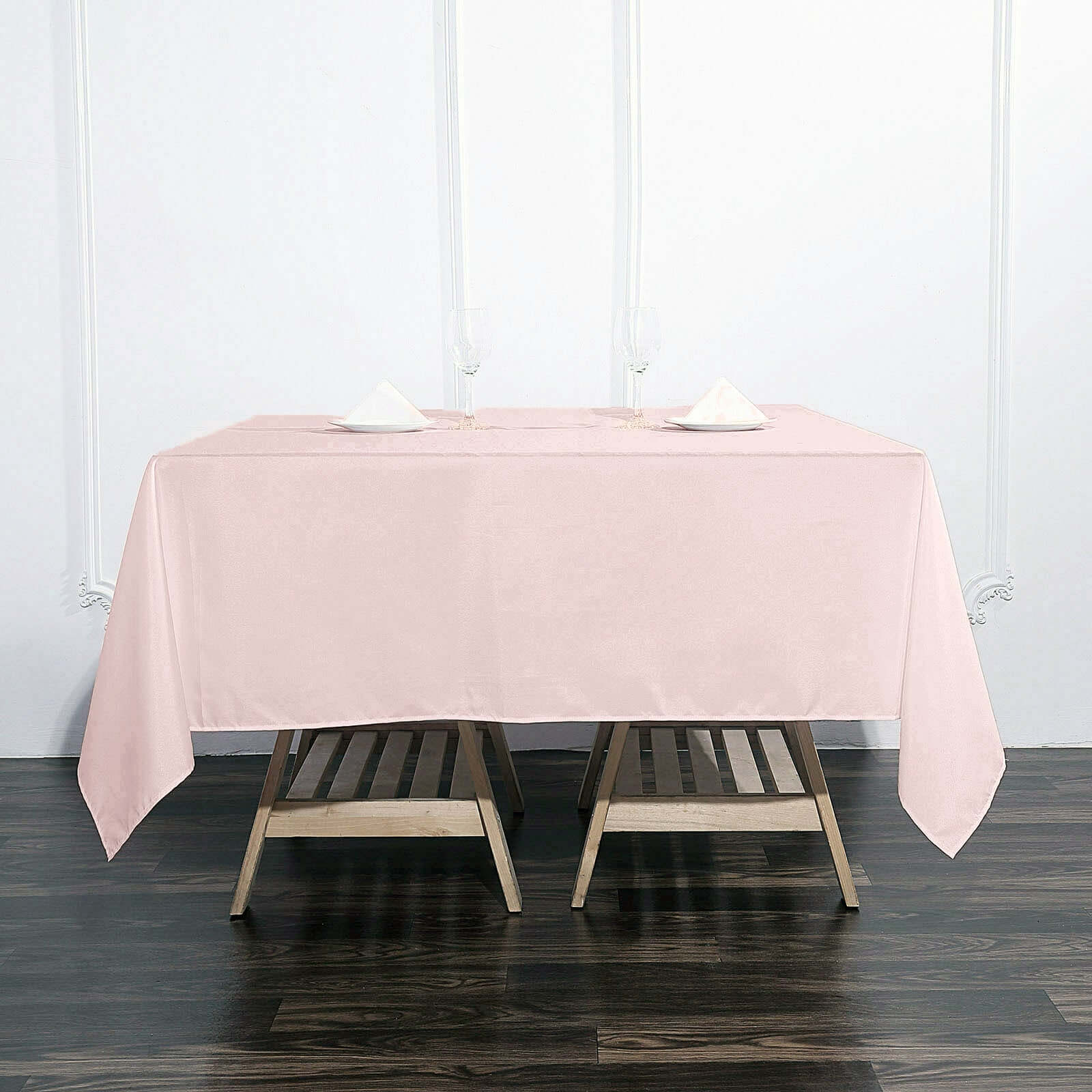 Polyester Square 90"x90" Tablecloth Blush - Wrinkle-Resistant & Durable Table Cover