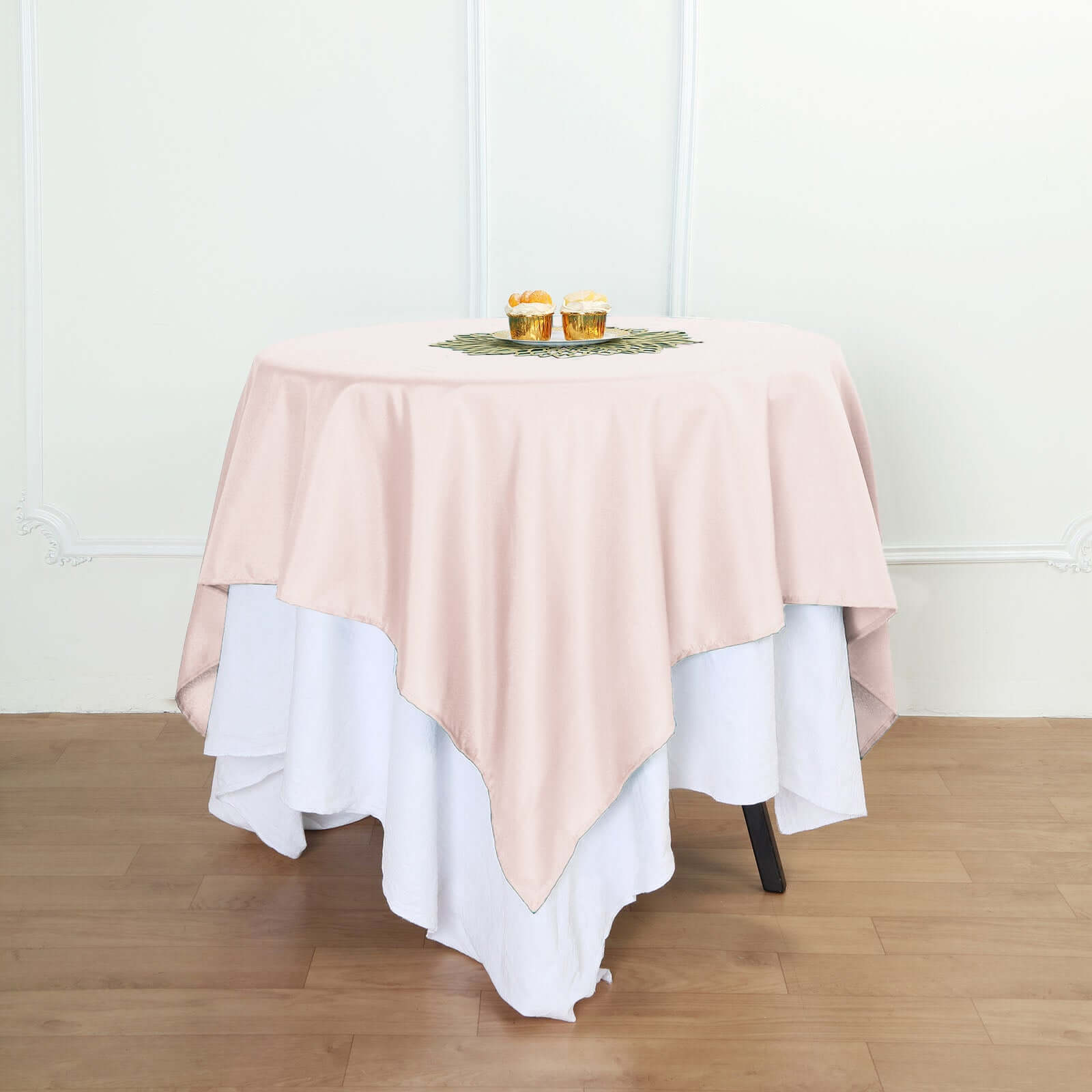 Polyester Square 54"x54" Tablecloth Blush - Wrinkle-Resistant & Durable Table Cover