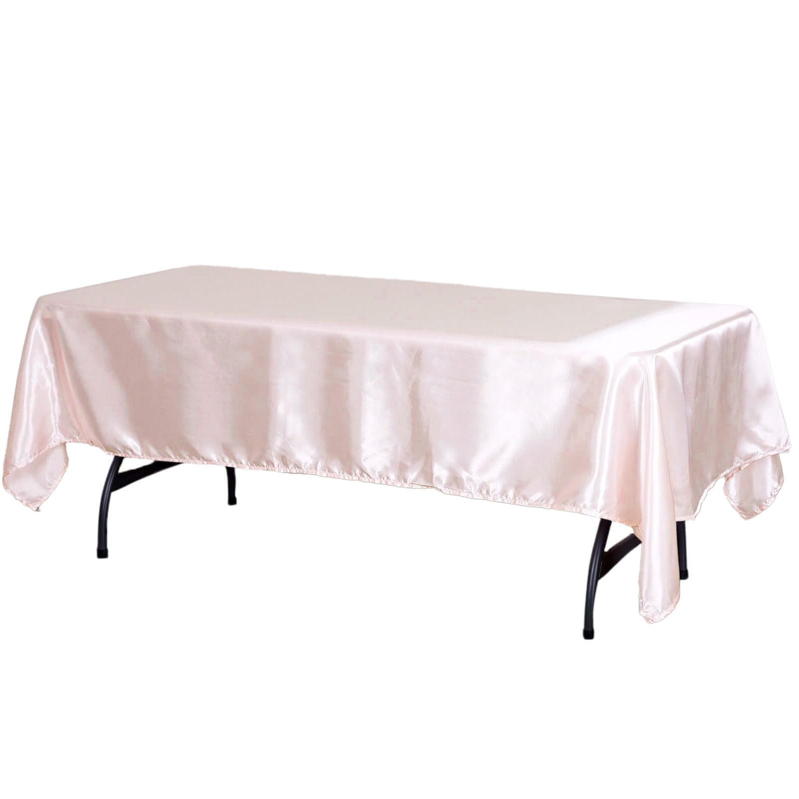 Satin Rectangular 60"x102" Tablecloth Blush - Smooth and Lustrous Table Cover