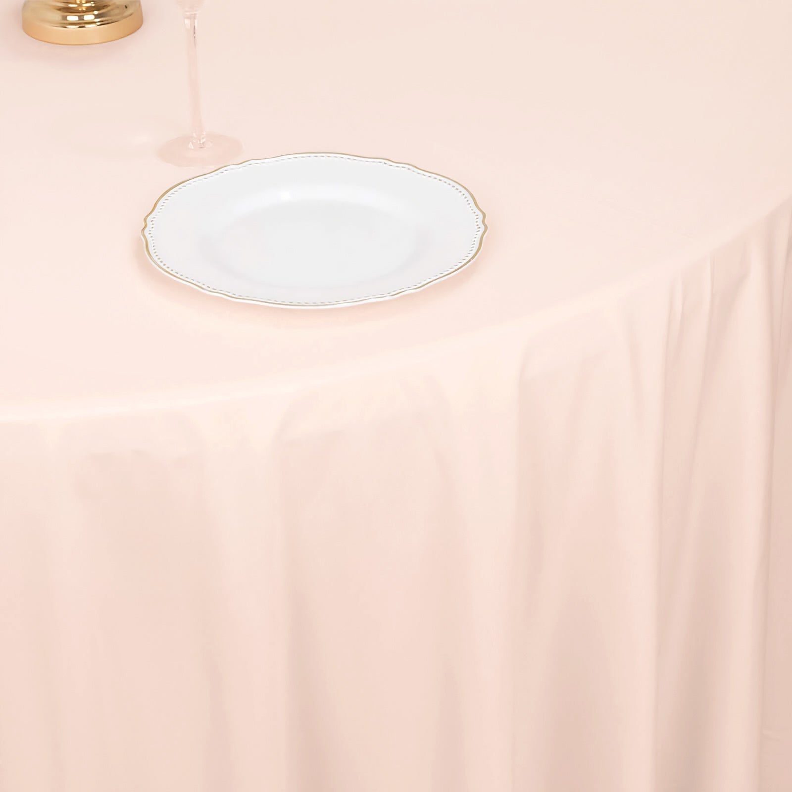 Scuba Round 120" Tablecloth Blush - Wrinkle Free & Stain Resistant Seamless Table Cover