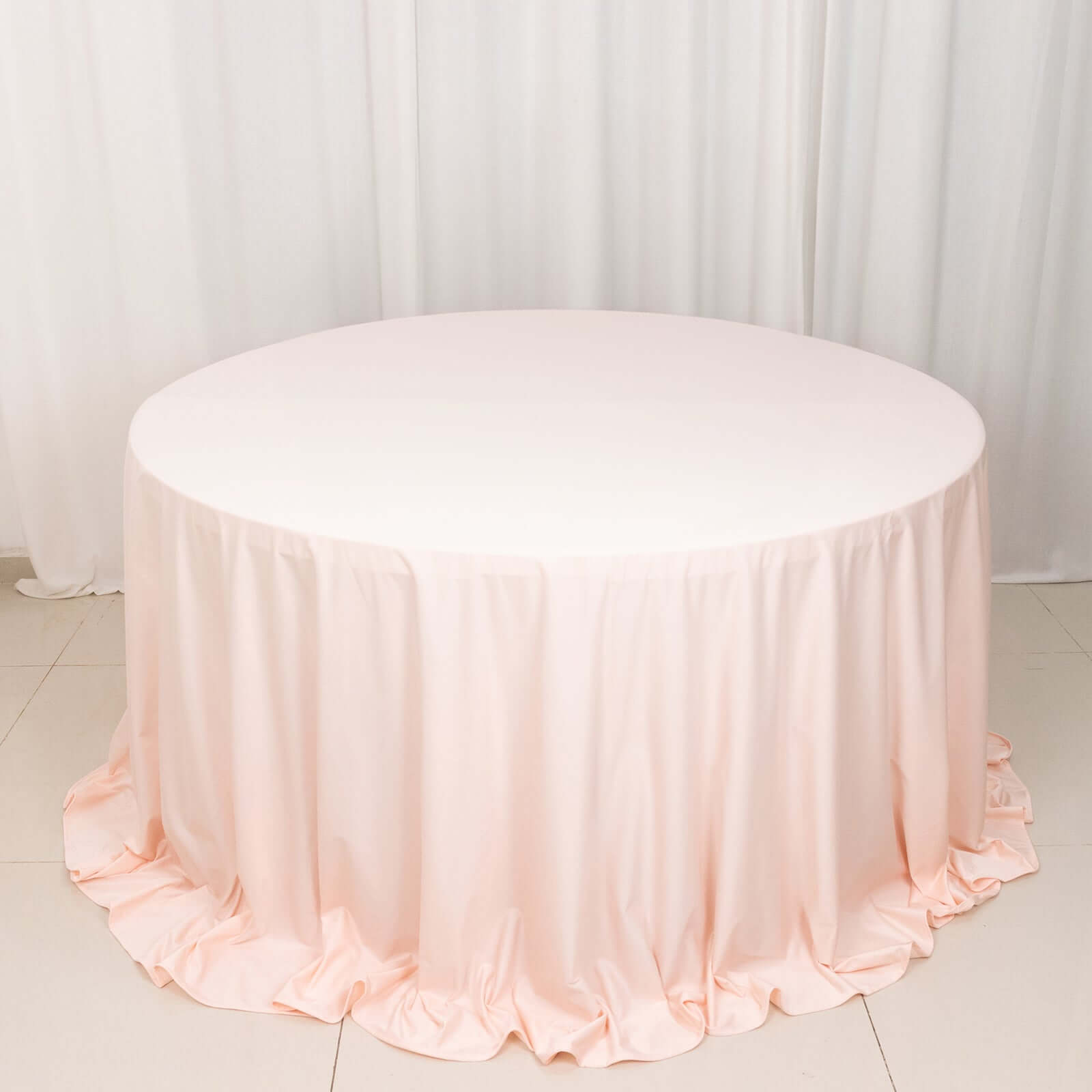 Scuba Round 132" Tablecloth Blush - Wrinkle Free & Stain Resistant Seamless Table Cover