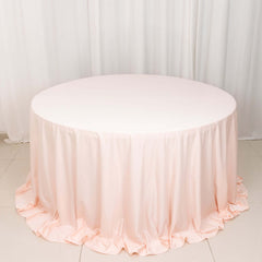 Scuba Round 132" Tablecloth Blush - Wrinkle Free & Stain Resistant Seamless Table Cover