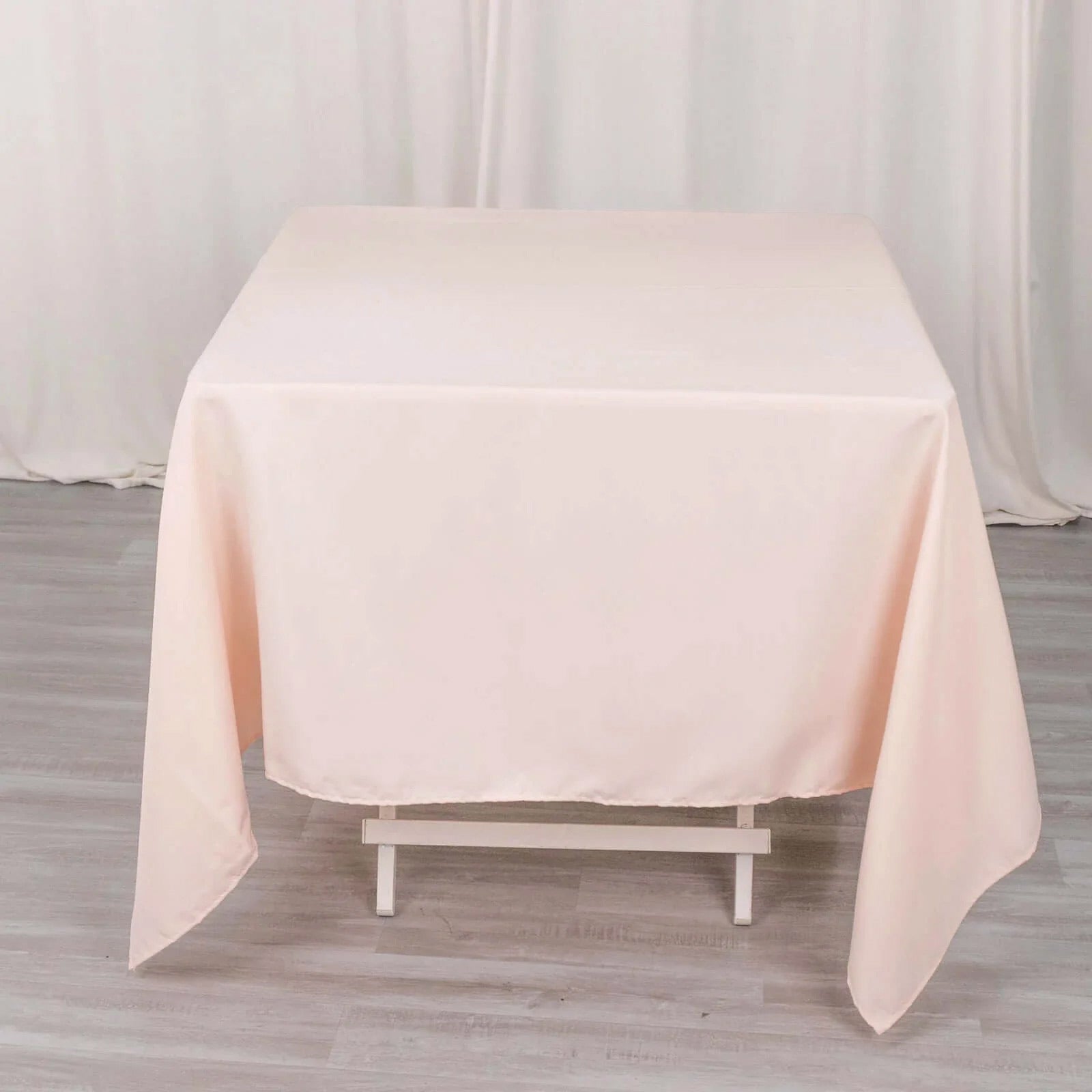 Premium Polyester Square Tablecloth 70"x70" Blush 220GSM Wrinkle-Resistant Table Cover