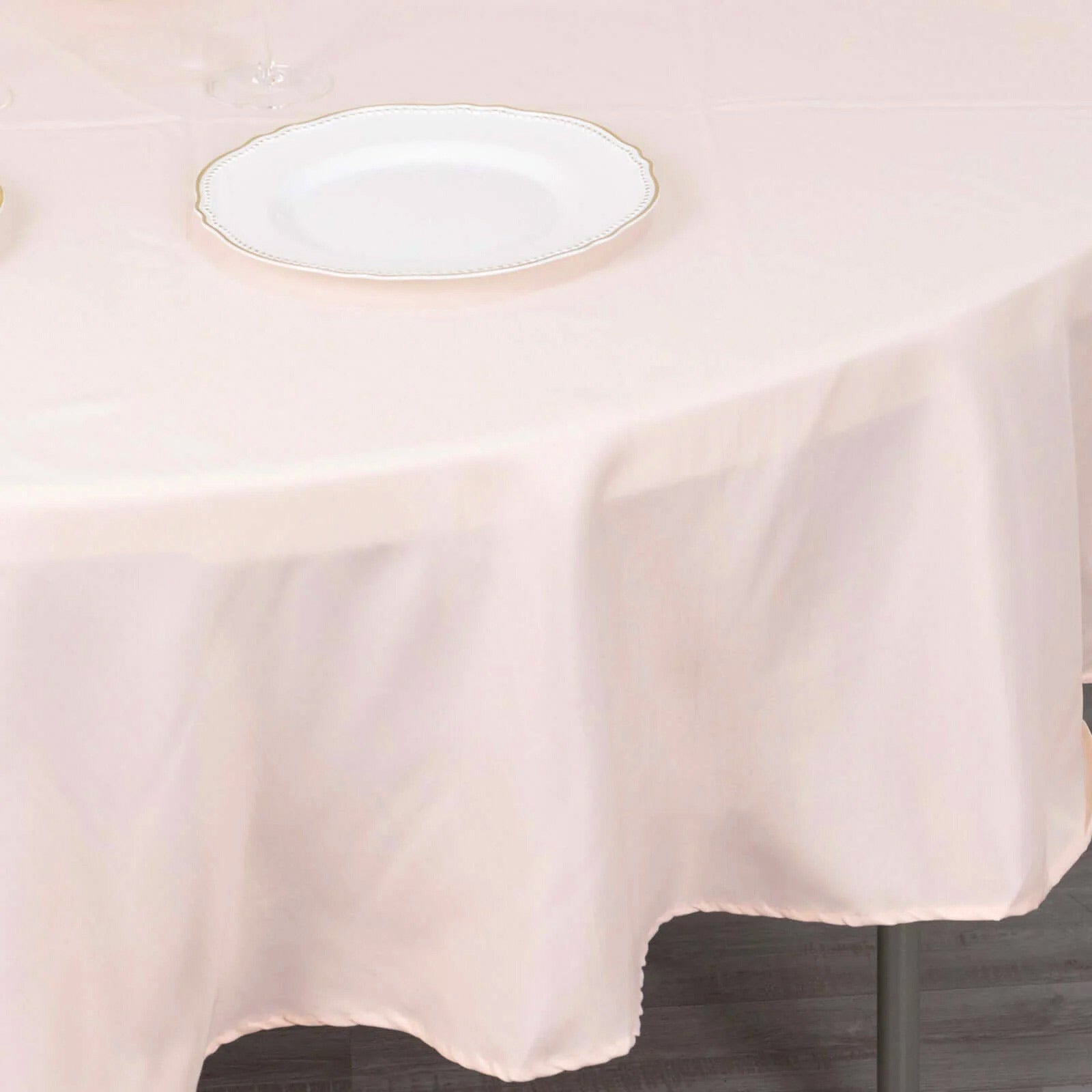 Premium Polyester 90" Round Tablecloth Blush - Stain and Wrinkle-Resistant Design with 220GSM Thickness Table Cover