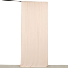 Blush 4-Way Stretch Spandex Event Curtain Drapes, Wrinkle Free Backdrop Event Panel with Rod Pockets - 5ftx10ft