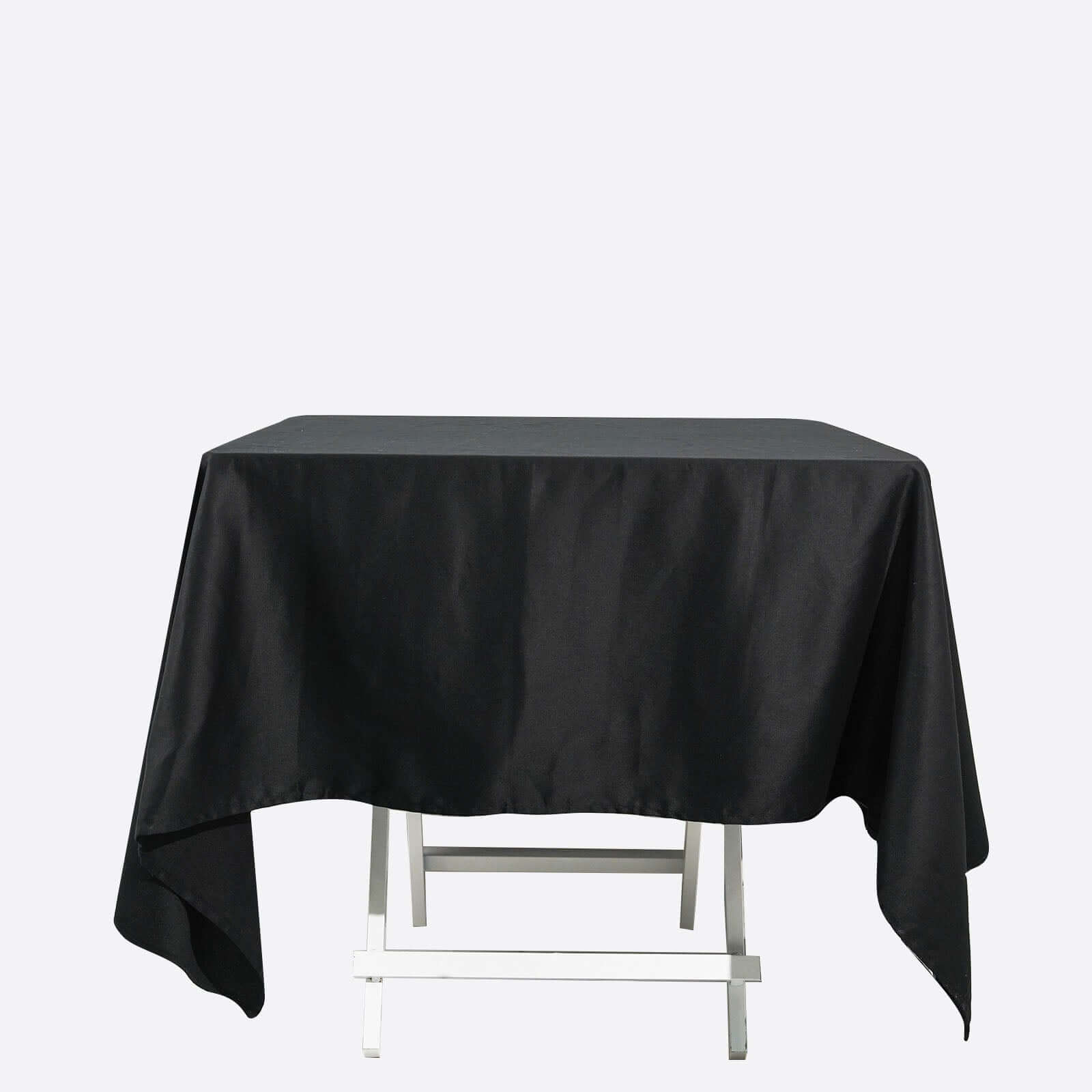100% Cotton 70"x70" Square Tablecloth Black Linen - Soft & Breathable Fabric Table Cover