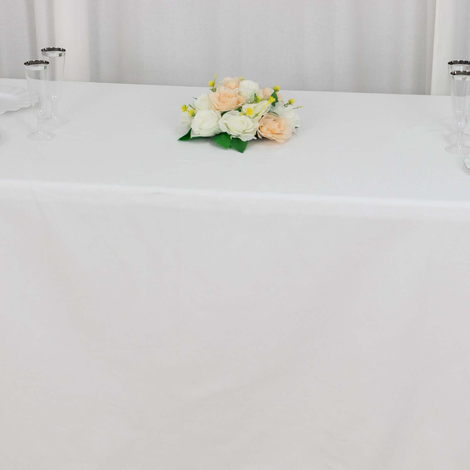 100% Cotton 90"x156" Rectangle Tablecloth White Linen - Seamless, Soft & Breathable Table Cover