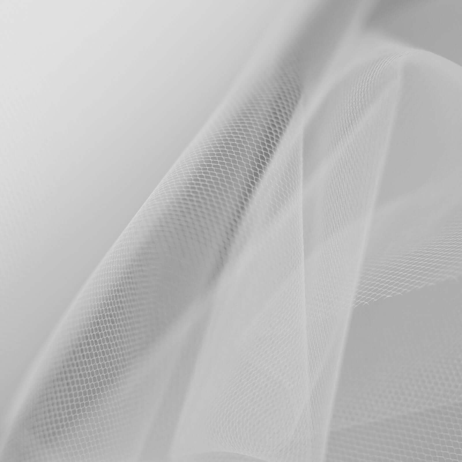 12"x100 Yards White Tulle Fabric Bolt, Sheer Fabric Spool Roll For Crafts