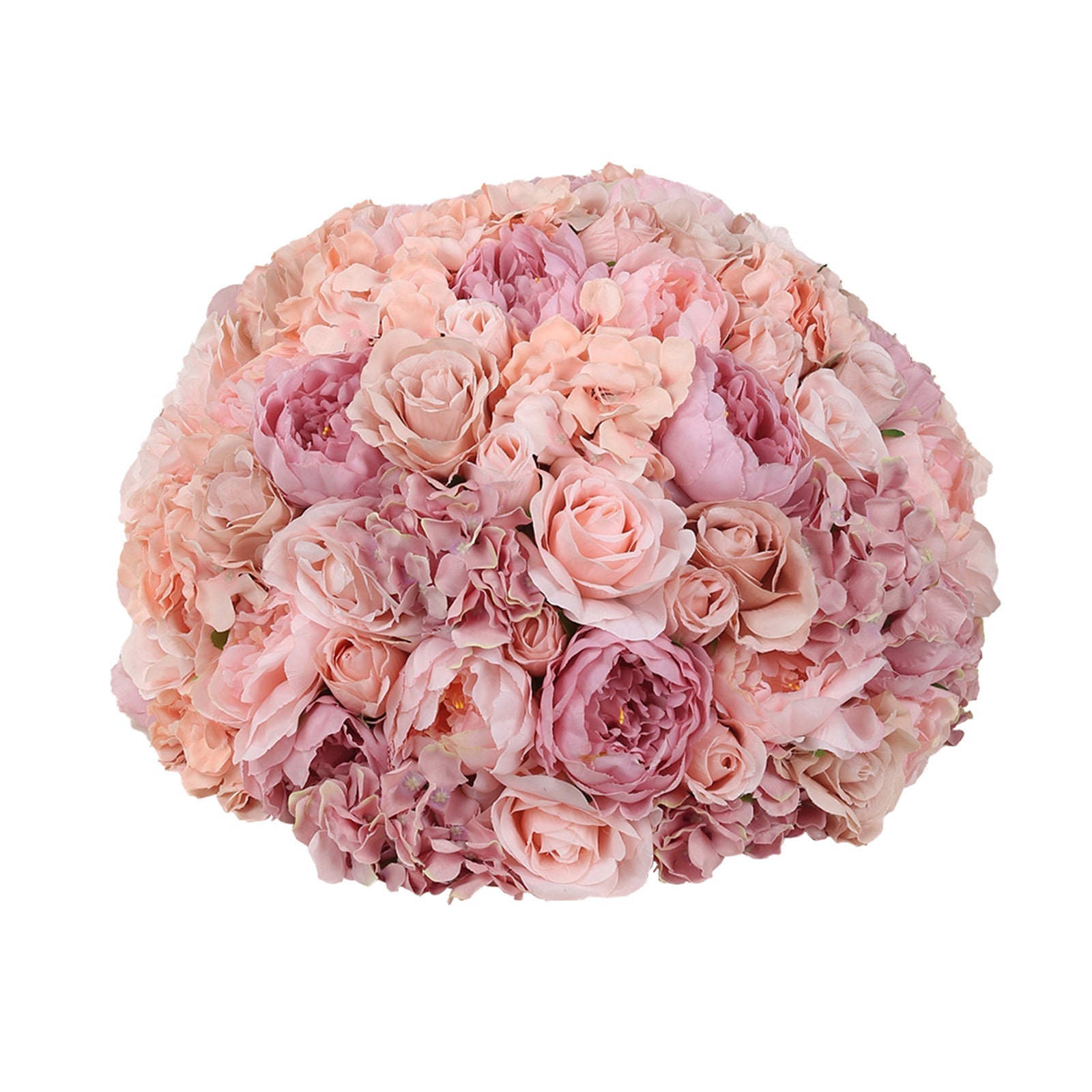 Pre-Arranged Silk Rose Wedding Centerpiece, Blush Artificial Rose Flower Balls Arrangement Table Decor - 20"