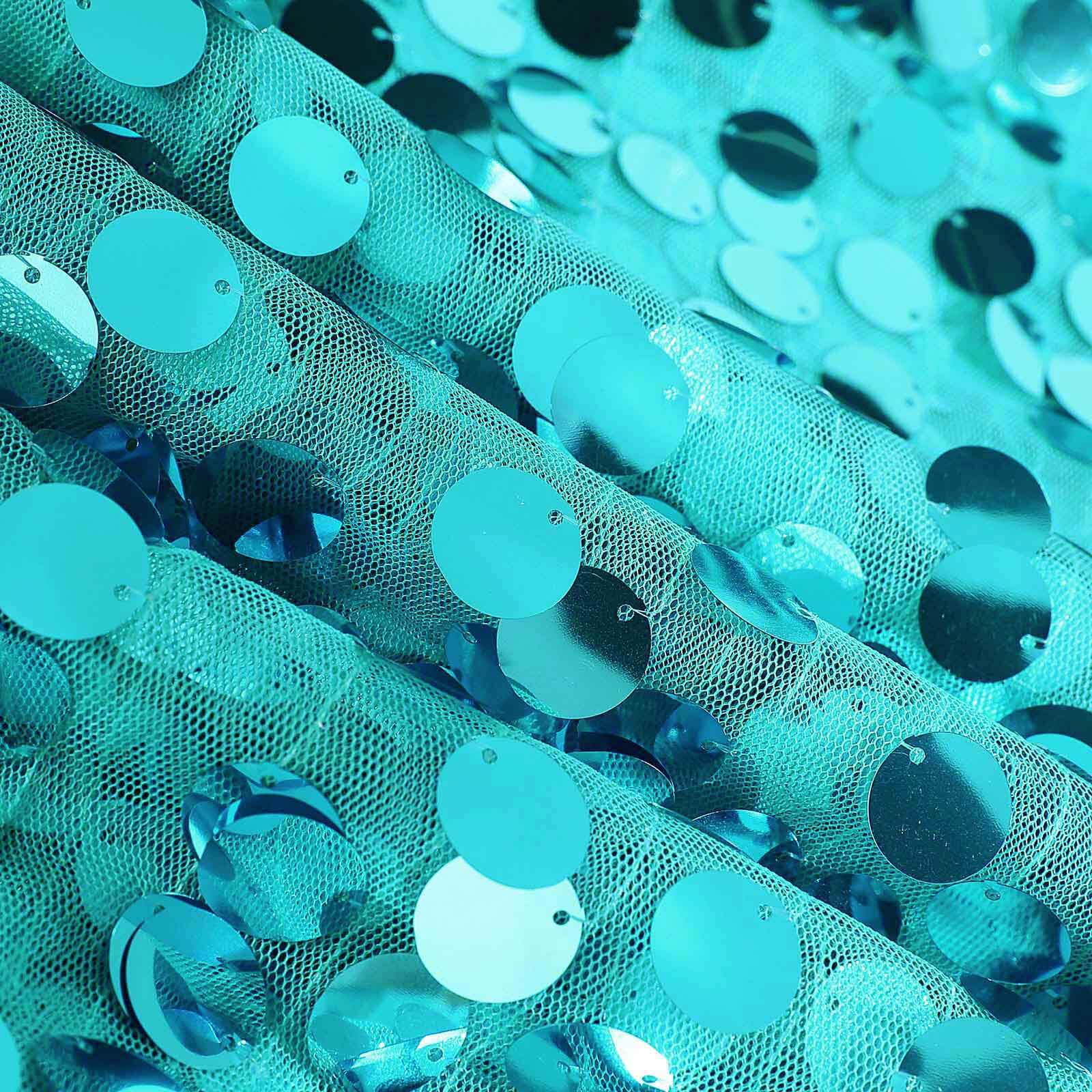 8ftx8ft Turquoise Big Payette Sequin Event Curtain Drapes, Backdrop Event Panel