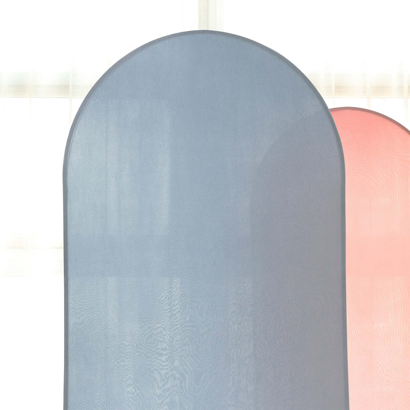 7ft Matte Dusty Blue Spandex Fitted Chiara Backdrop Stand Cover For Round Top Wedding Arch