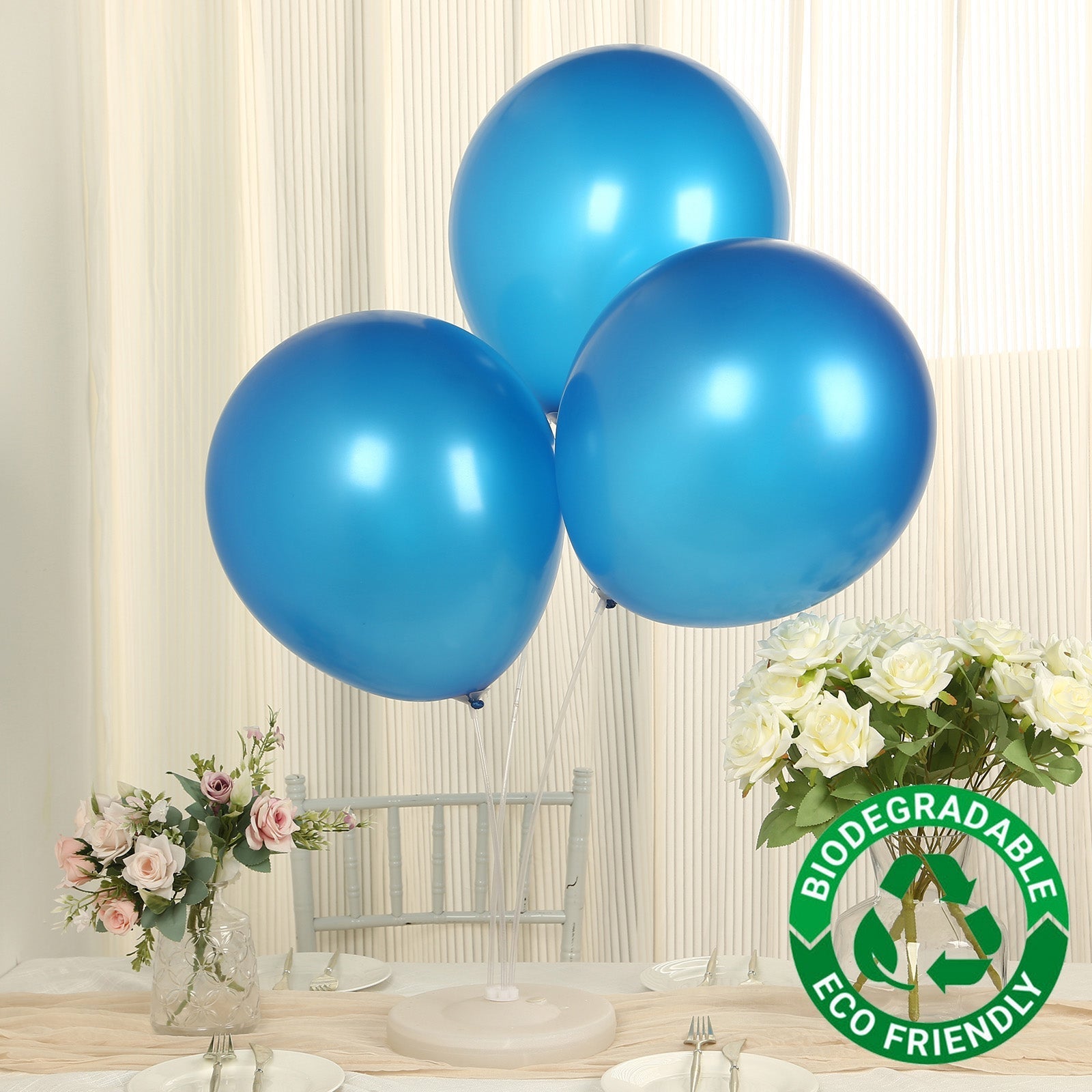 10 Pack Royal Blue Biodegradable Balloons, 18" Thickened Extra Strong Eco-friendly Latex Helium Party Balloons