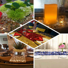 Big Payette Sequin 13"x108" Table Runner Red - Dazzling Design