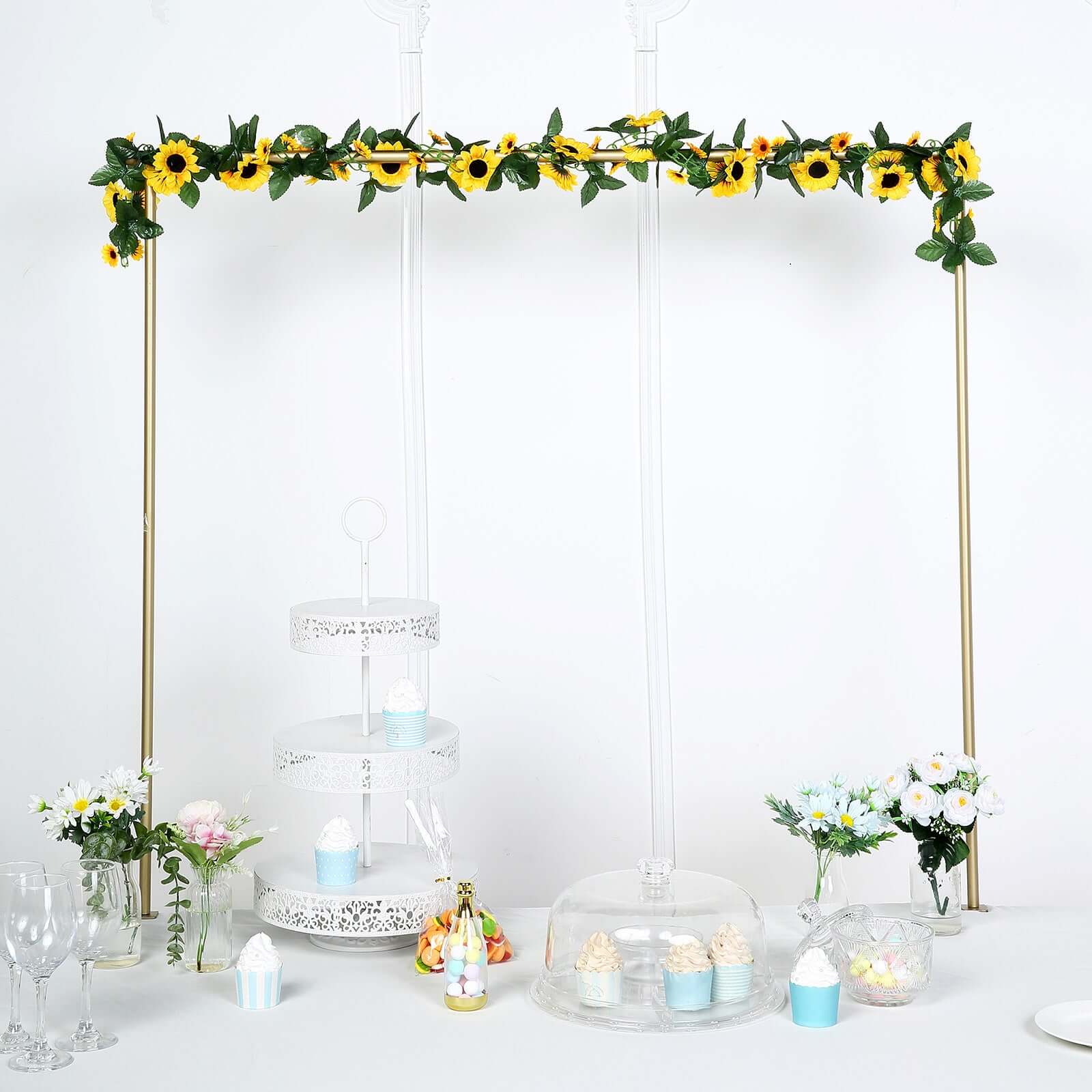 6.5ft Artificial Silk Sunflower Table Garland, Flower Vine Chain