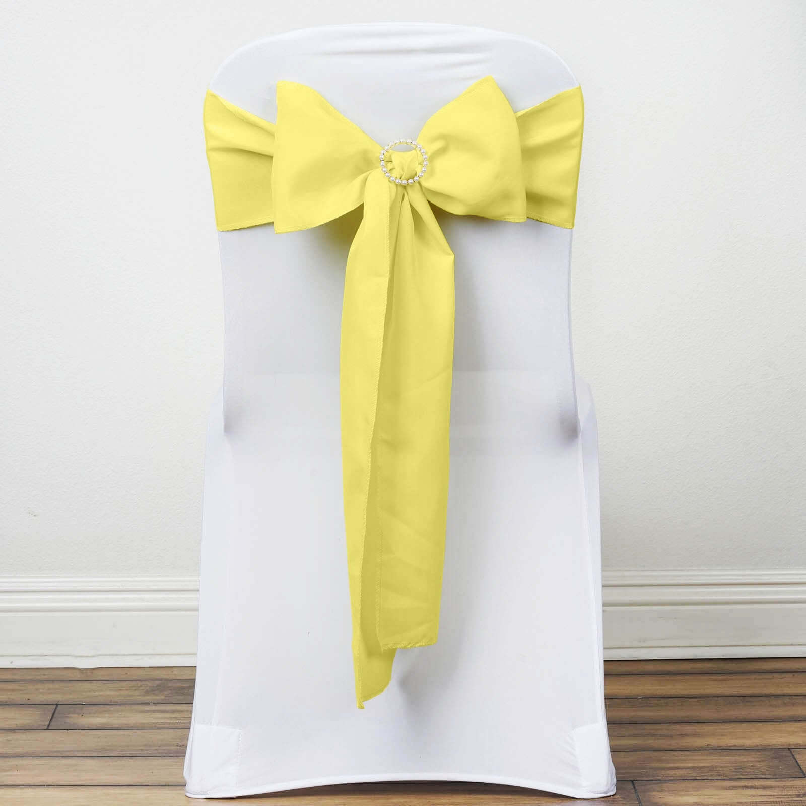 5 Pack Polyester Chair Sashes Yellow 6"x108"