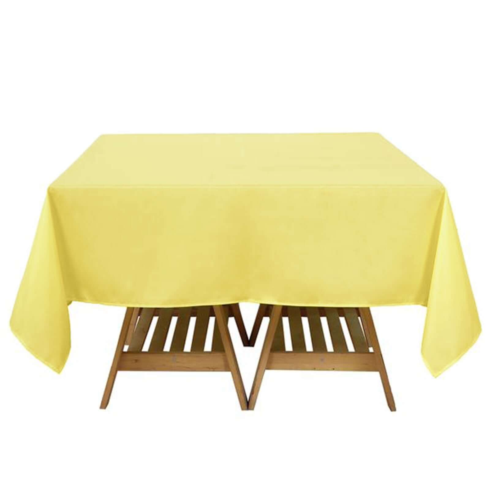 Polyester Square 70"x70" Tablecloth Yellow - Wrinkle-Resistant & Durable Table Cover