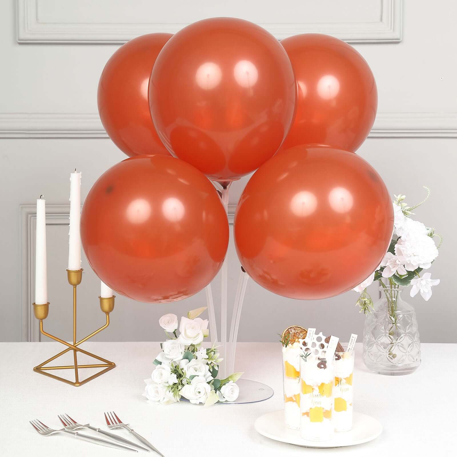 25 Pack 12" Matte Pastel Terracotta (Rust) Helium Air Latex Party Balloons