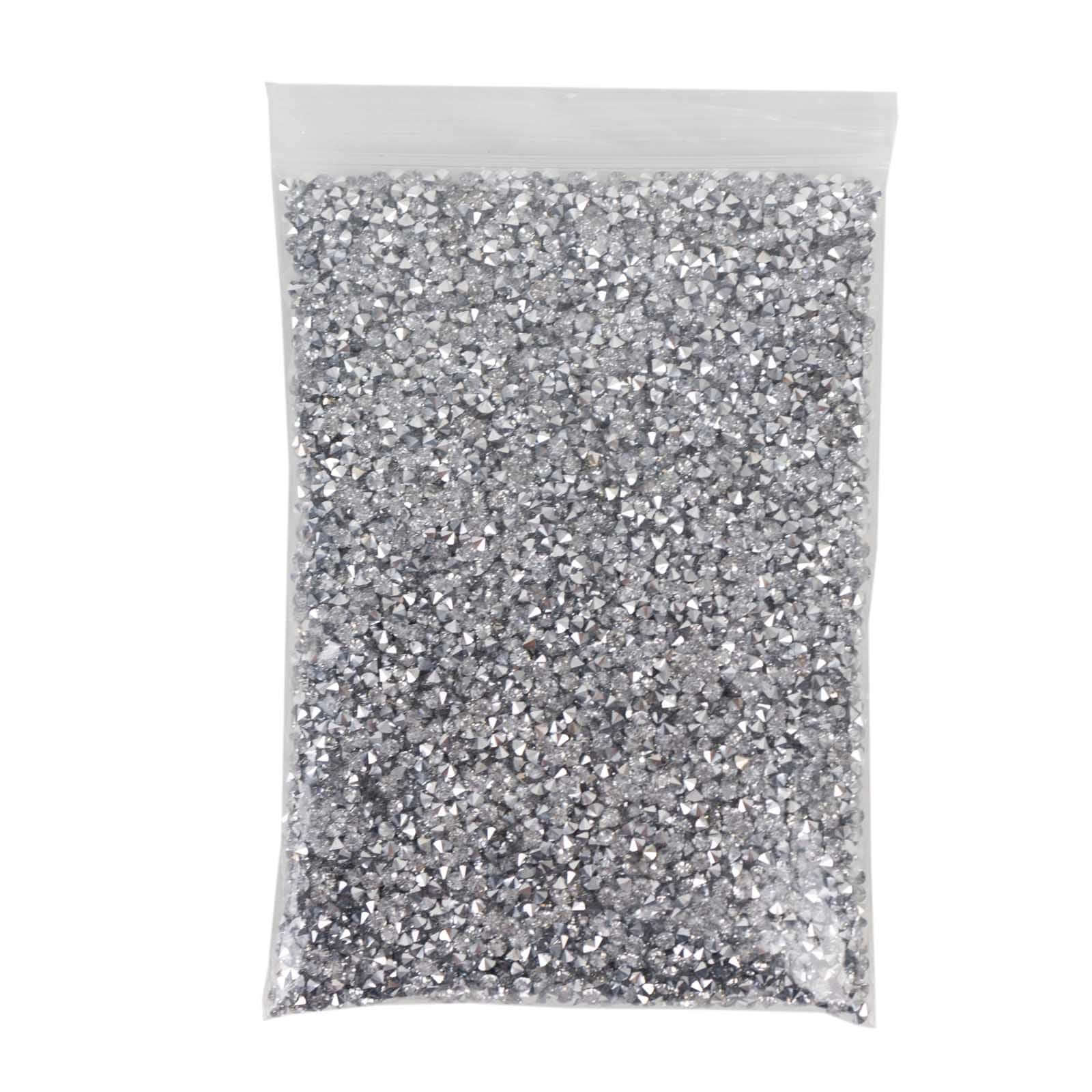 14400 Pcs Faux Diamond Rhinestone Vase Fillers Silver, Wedding Table Scatter Gems Sparkling Decorative Design 3mm