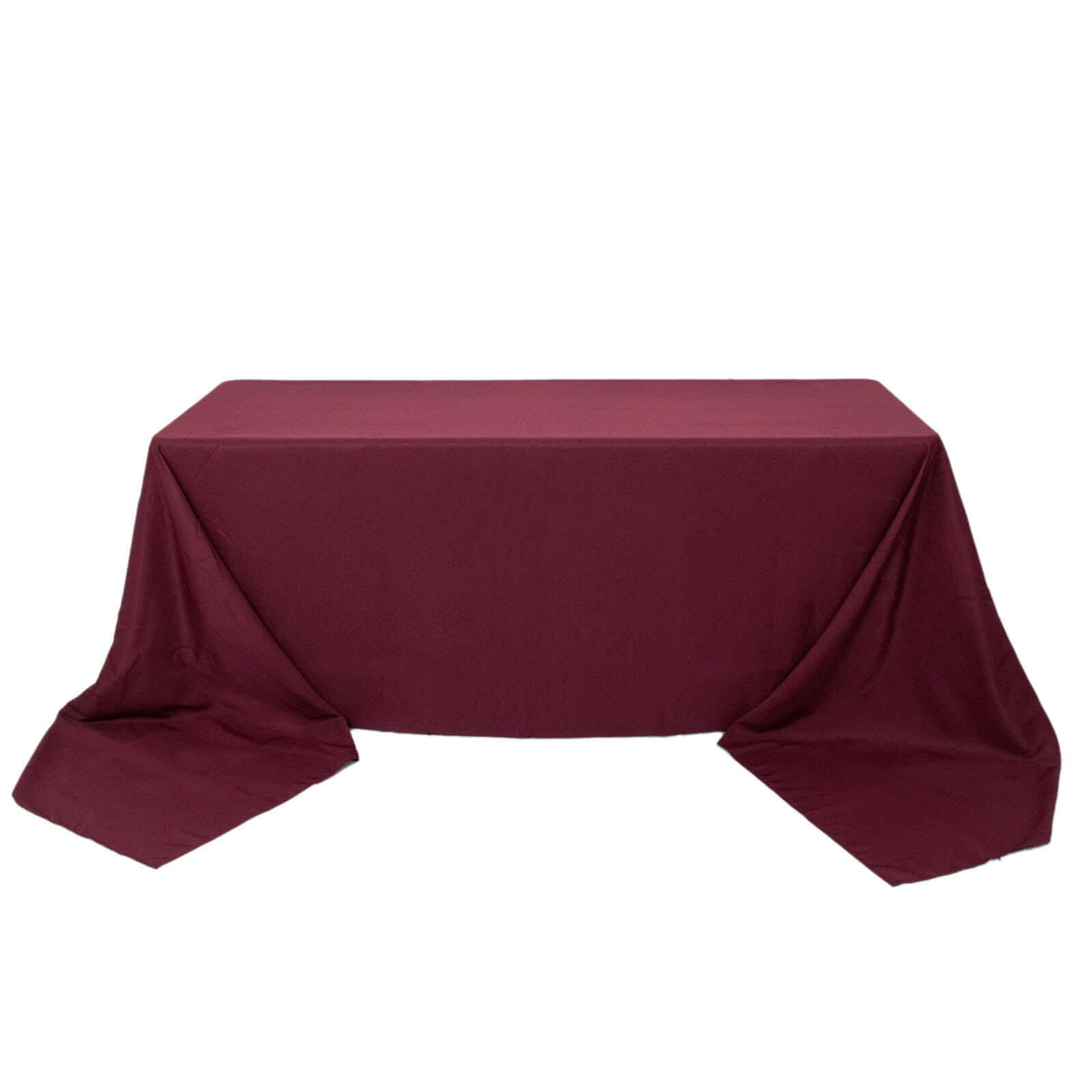 Premium Polyester 90"x156" Rectangle Tablecloth Burgundy - Seamless 220GSM Stain-Resistant Table Cover