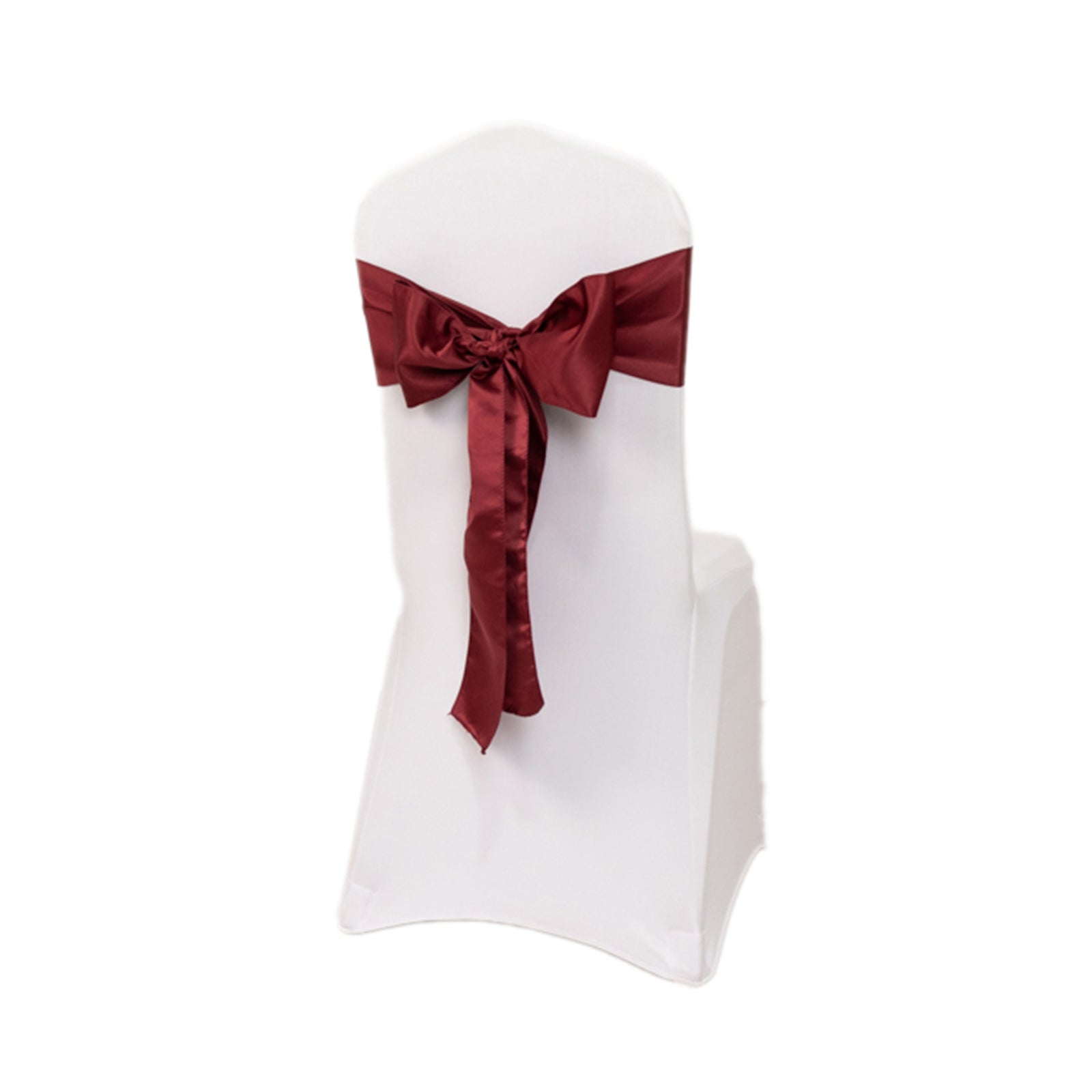 5 Pack Lamour Satin 6"x106" Chair Sashes Burgundy - Stylish Reusable Decorative Bows