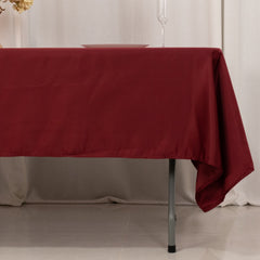 Lamour Satin 60"x102" Rectangle Tablecloth Burgundy - Durable & Silky Soft Feel Table Cover