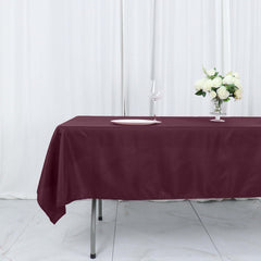 Polyester 54"x96" Rectangle Tablecloth Burgundy - Wrinkle-Resistant & Easy-to-Care Table Cover