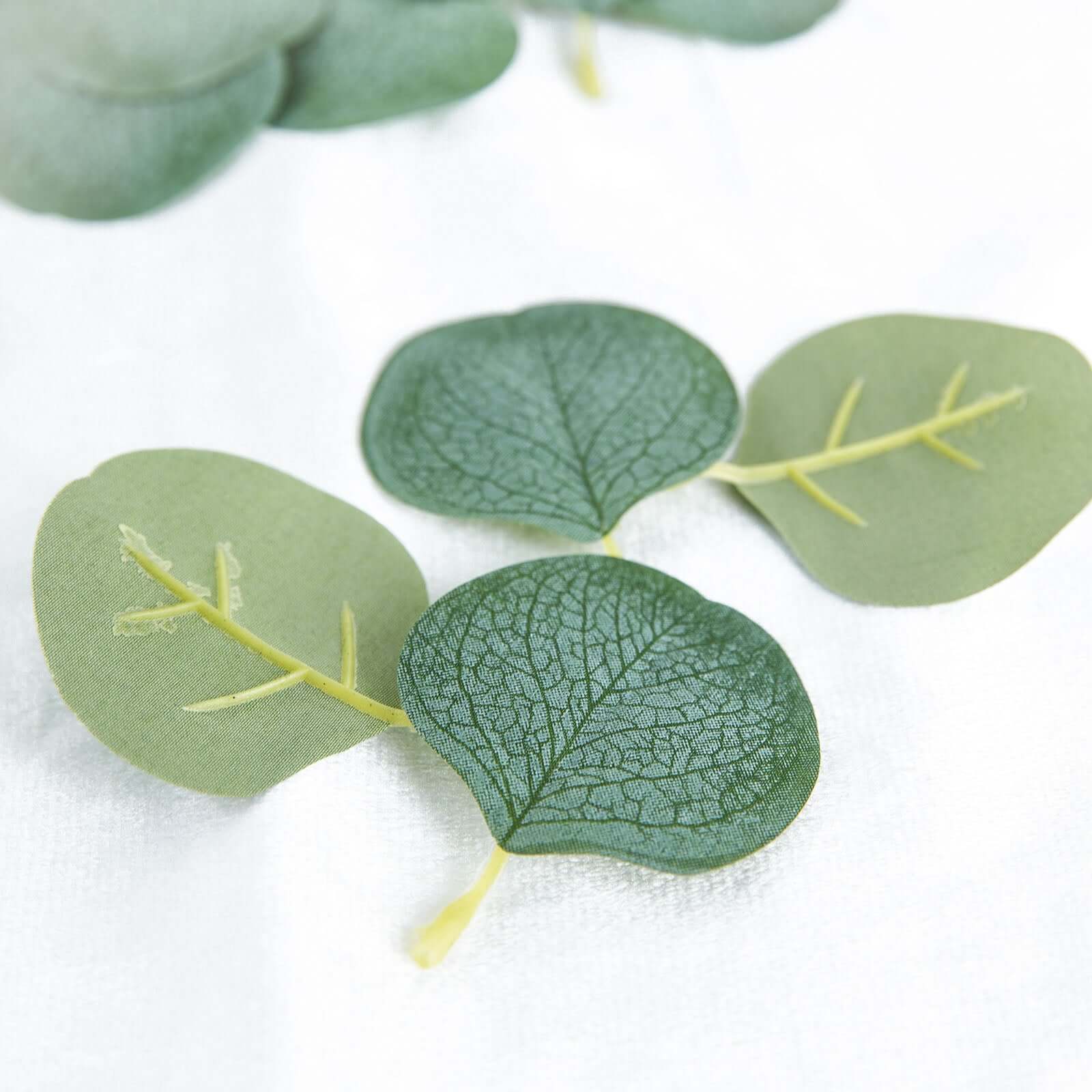 200 Pcs Artificial Eucalyptus Leaves Decor Frosted Green - Lifelike Faux Greenery Petals for Rustic-Themed Parties Arrangements & Decor Projects