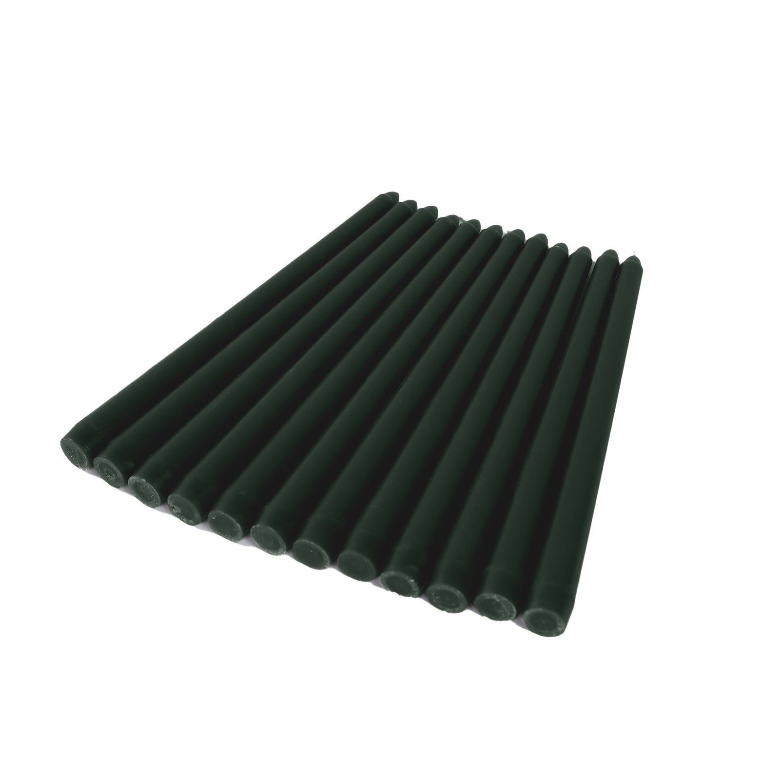 10-Pack Taper Candles Premium Wax Design Hunter Emerald Green - Unscented Candles for Upscale Settings 10"
