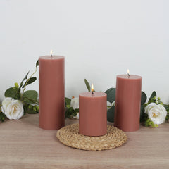 6-Pack 3"x6" Unscented Dripless Pillar Candles – Beige Long-Burning Wax Candles with Cotton Wicks for Home, Weddings & Event Decor