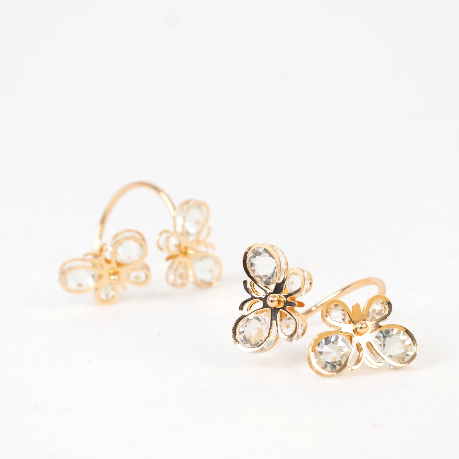 10-Pack Gold Butterfly Napkin Holders with Crystal Accents – Decorative Napkin Rings for Weddings & Events