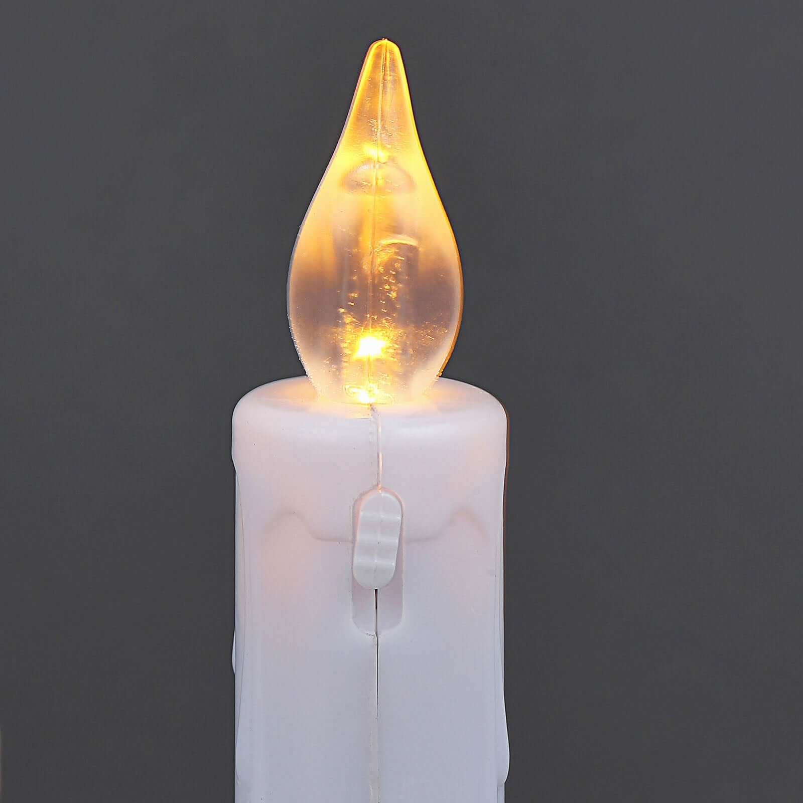 Set of 6 LED Window Candles Flickering White - Battery Operated Taper Candles with Gold Holders 10"